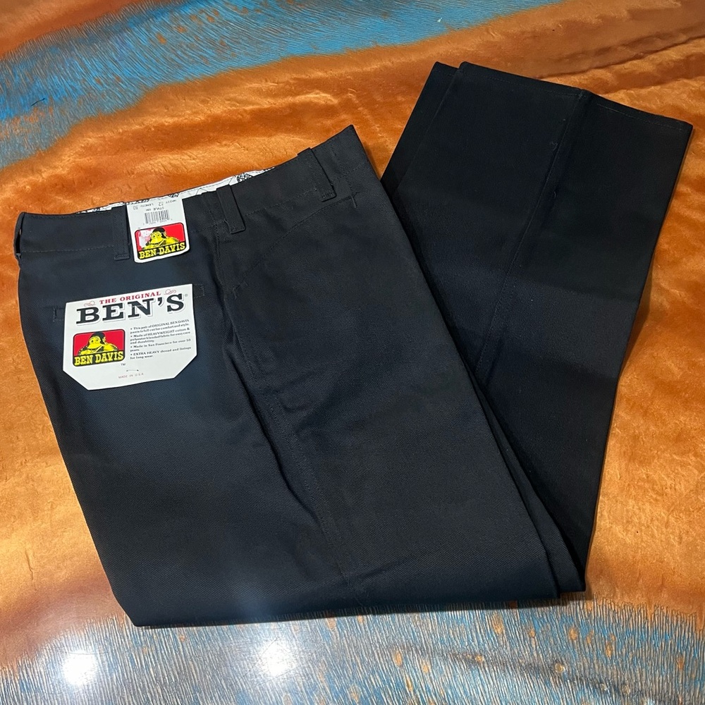 Vintage Ben Davis Original Work Pants Made in USA Deadstock 32x30 Black